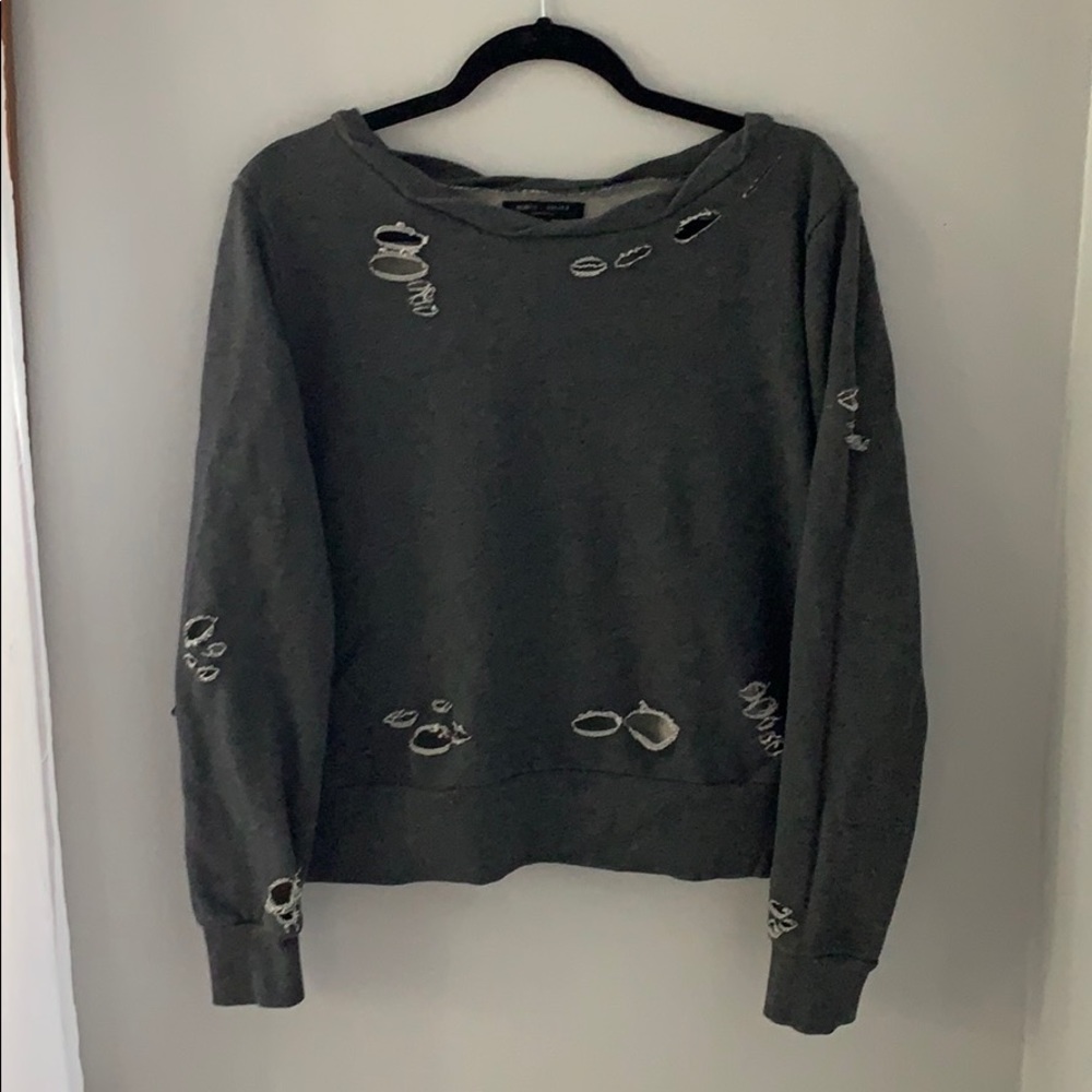 Distressed Open-Side Sweatshirt